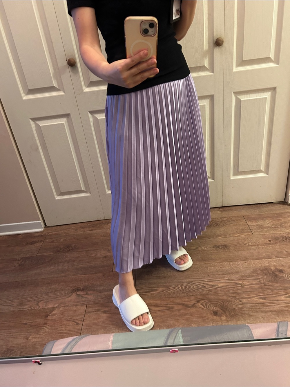 Zara Lavender Pleated Maxi Skirt